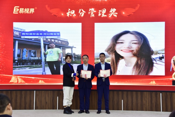 易視界2023年10月積分獎(jiǎng)獲得者上臺領(lǐng)獎(jiǎng)